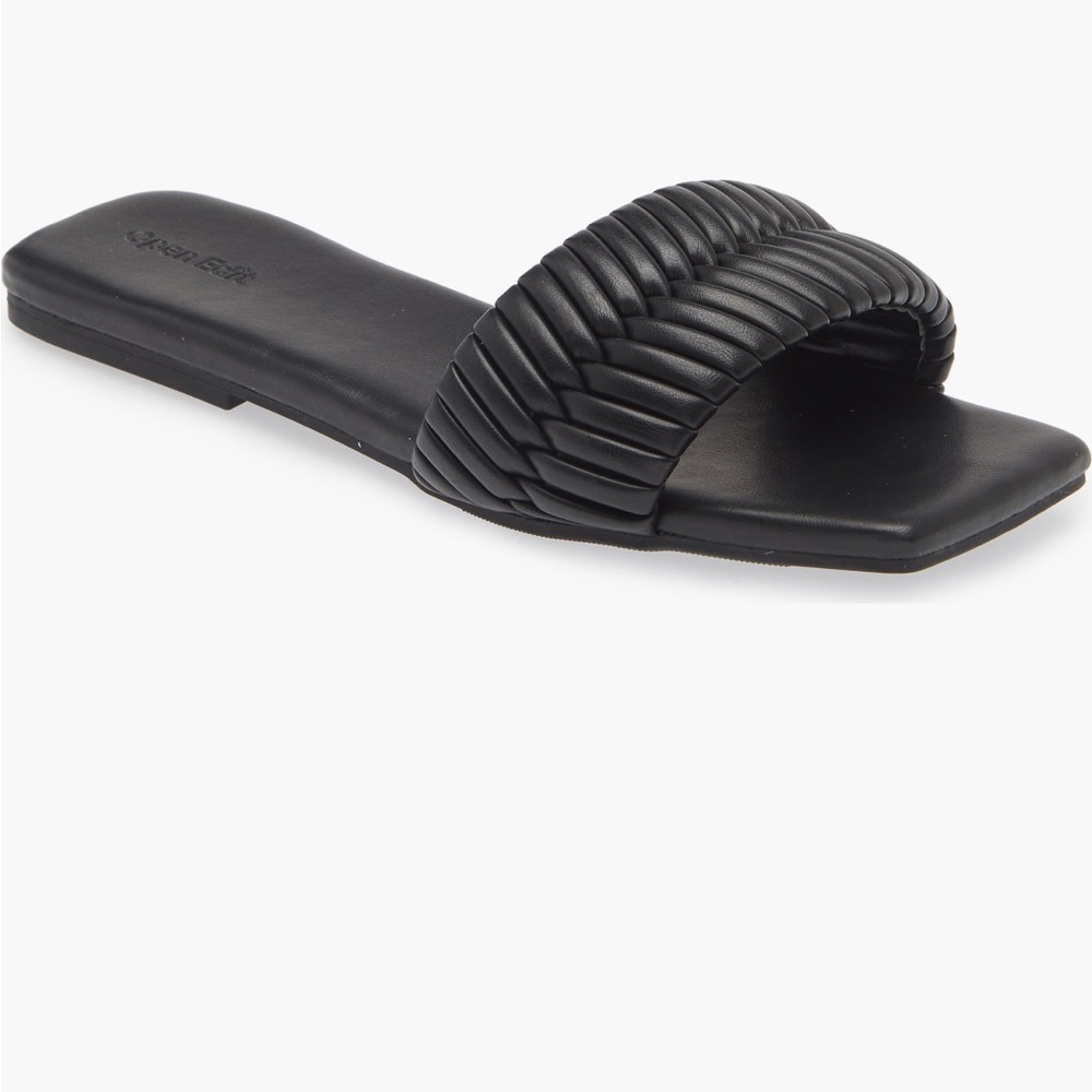 OpenEdit Black Slide Sandals